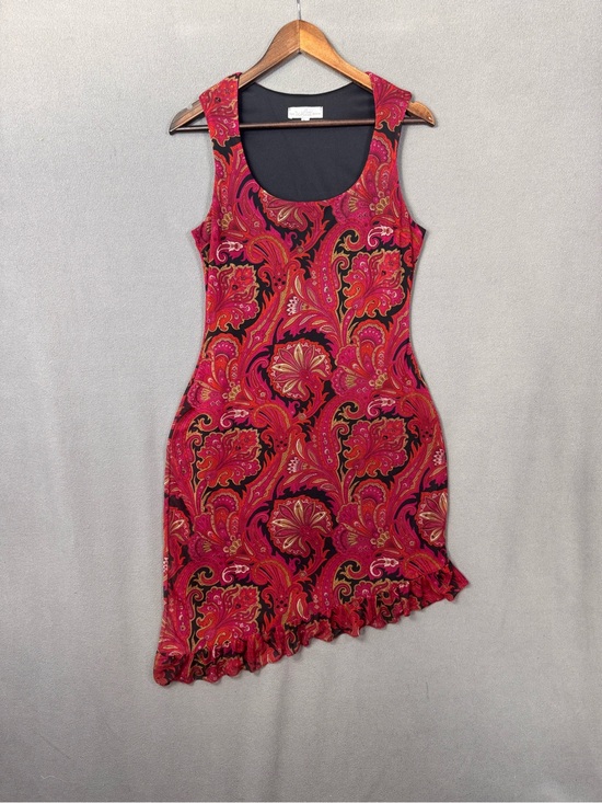 The White House Dresses & Skirts - Vintage 90’s Bias Cut Sleeveless Paisley Sheath Dress in Red and Black, Large
